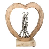 Skulptur &quot;First Kiss&quot; Mangoholz/Alu - H = 34 cm - 80,00 &euro;